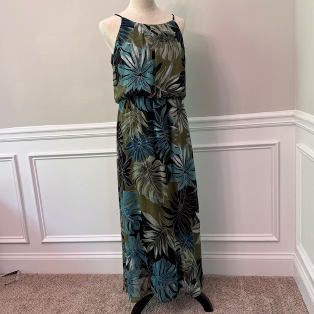 Tacera M Tropical Maxi Dress Halter Sleeveless Resort Vacation Beach‎ Floral - Picture 3 of 13
